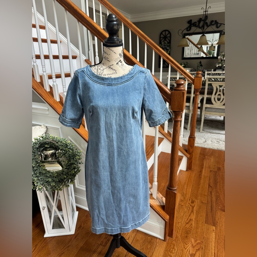 Boden Rhea‎ Denim Jean Knee Length Dress, Size US/4 - Picture 7 of 11
